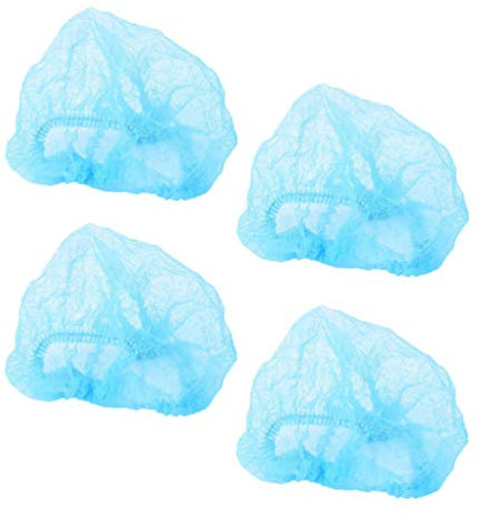 Exceart 20stücke Einweg Haarnetze Atmungsaktive Vliesstoff-Kopfbedeckungen Für Reinigung Makeup Und Hygienedienste Blau