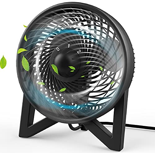 DR.PREPARE Desk Fan, 8 Inch Powerful Table Fan, Small Quiet Bedside Fan with 2 Speeds, Portable Personal Cooling Fan for Bedroom Sleeping Tabletop Office Home Kitchen Camping, Black