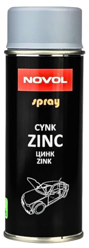 NOVOL Zinc Etch Primer Spray Aerosol 400ml - Anti-corrosive Aluminium Galvanised Steel Metal Plastics (Silver)