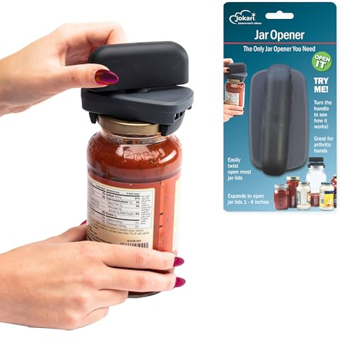 Jokari Easy Grip Adjustable Jar Opener to Open Jars with Lids of Virtually Any Size. Perfect Kitchen Gadget Accessory So Anyone With Arthritis, Weak Grip Strength or Sore Hands Can Twist Tops Easily