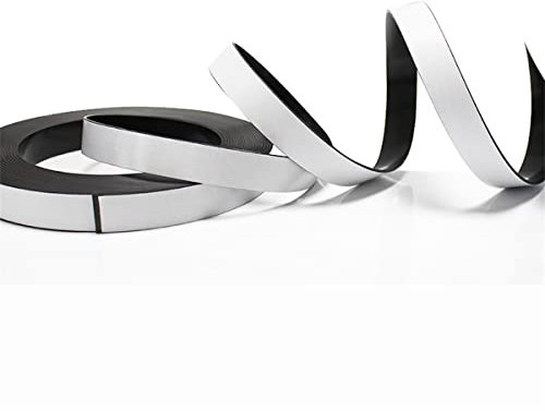 Self Adhesive Magnetic Tape, Magnetic Strip, Magnetic Roll with Adhesive Backing for Home, Office, Fridge, Whiteboard, Craft and DIY Projects (15mm wide x 1.5mm thick x 1m length)