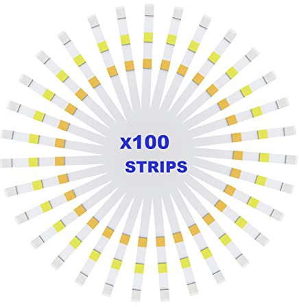 100 Stück 3-in-1 Pool Tester Wassertester, Streifen-Packung zur genauen Wasseranalyse von freiem Chlor, Brom, Alkalinität und pH-Werten - Einfacher Chemietest