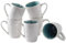 DOWAN Polar Glacier Kaffeetassen Set - 6 x 470 ml Moderne Steingut Tasse - Kaffeetasse Groß - Mikrowellen- und spülmaschinenfest - Kaffeebecher Porzellan Mattweiß