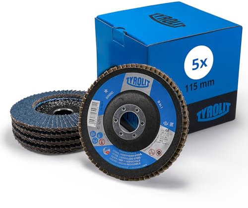 Tyrolit 2in1 Fächerscheibe BASIC Stahl/Inox | 115x22,23 mm | gekröpft | Form 27A | 5 Stück