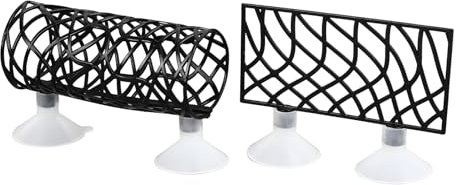 Asixxsix Betta-Tunnel, Hohler Betta-Fischtunnel aus PE-Kunststoff, Betta-Fischhaus, Versteck, Betta-Aquarium-Zubehör mit Saugnapf für Aquarium-Aquarien (Black)