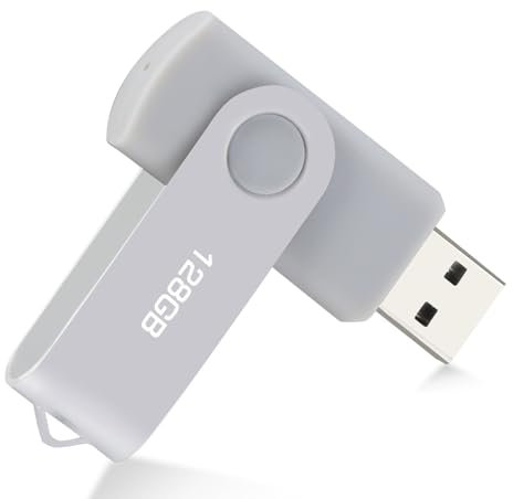 CLé USB 128Go, Cle USB Pen Drive USB 2.0 Mémoire Stick 128Go Thumb Drive pour PC, TV, Voiture, Ordinateur Portable etc (Argent)