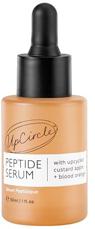 UpCircle Peptide Serum 30ml – Improves Skin Elasticity + Boosts Collagen – Custard Apple, Rich In Vitamin C + Blood Orange Brightens Skin - Vegan + Cruelty-Free