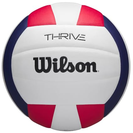 WILSON Thrive Indoor Game Volleyball - Official Size, Red/White/Navy