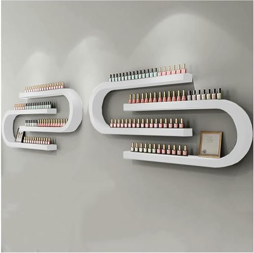 Estante de Pared para esmaltes de uñas, Blanco, con Forma de U, para perfumes, aceites Esenciales, Expositor para Botellas de esmaltes de uñas, SPA y salón de uñas.