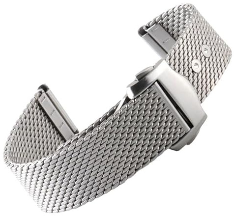 ROUHO 20mm Edelstahl Gewebtes Uhrenarmband Herren Uhr Titan Armband für Omega Seamaster Diver 300M 007