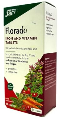 Iron and Multivitamin in Blister Packs, Gluten-Free, Lactose-Free, Vegan, Food Supplement, Since 1916, Single Pack, 84 Tablets