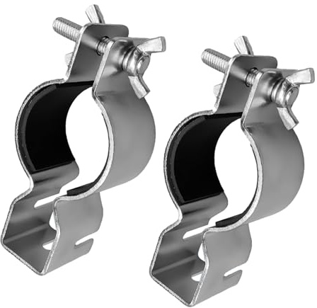2 abrazaderas verticales para tuberías y cortinas, accesorios ajustables para colgar en fiestas, actualizaciones para fiestas y asuntos, abrazadera de metal para decoraciones