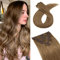 SEGO Clip in Extensions Echthaar Haarverlängerung Haarteil 8 teiliges SET günstig Remy Haar weich Hellbraun#6 14(35cm)-60g