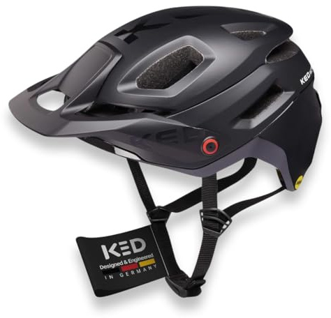 Pector ME-1 Mountainbike Helm, NTA 8776, MIPS, BOA Fit System, FIDLOCK, 14 Belüftungsöffnungen, 350g, verstellbares Visier Damen Herren, Black, 58-61 (L)