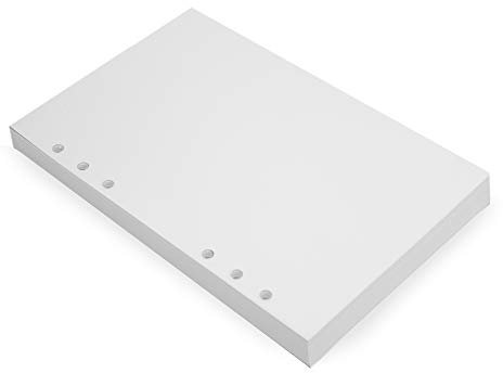 Wanderings A5 6-Ringordner-Planer-Einsätze - 21X14,2 cm - Dicke Cremefarbene Lose Blätter A5 Papier-Nachfüllungen Kompatibel Mit Filofax, 6-Loch, 100 Blatt, 200 Blanko-Seiten