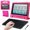 FINDING CASE for All-New Amazon Fire 7 with alexa Tablet Case(9th & 7th & 5th Gen,2019 & 2017 & 2015 Release) with Wireless Bluetooth Keyboard - ShockProof Handle Stand Foam Protective Cover Case pink