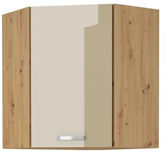Eckhängeschrank 60x60 Eiche Artisan Cappuccino Hochglanz Küchenzeile Küchenblock