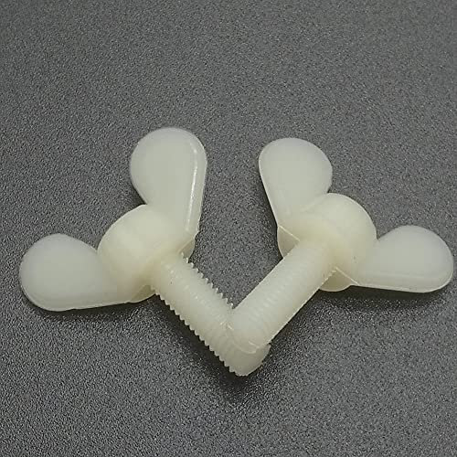 Zixinz-Pernos Hexagonal 10 por ciento M5 m6 Tornillo de ala de nylon Apriete la mano de la mano de nylon tornillo de mariposa lingotos de plástico longitud de ala = 15 mm 20 mm, Resistencia a la corro