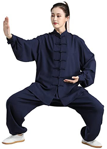 Tai-Chi-Kleidung für Herren und Damen, Kampfsport-Anzug, Kung-Fu-Uniform, Übungskleidung, Taijiquan, Performance-Kleidung, lose, langärmlige Meditation im chinesischen Stil