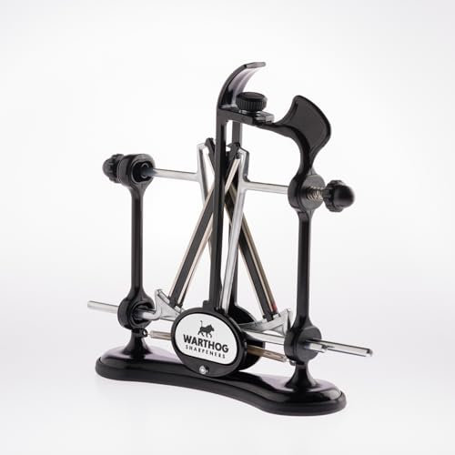 Warthog Sharpeners V-Sharp A4 Messerschärfer Schwarz, mit 4 verschiedenen Schleifwinkel – Messerschleifer für alle Messer, wie Jagdmesser, Küchenmesser, Schnitzmesser, Fleischermesser, uvm.