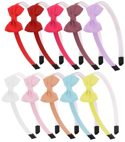 Amariver 10 Packs Colorful Headbands for Girls - Soft Bows, Sweet & Cute Hair Accessories for Toddlers & Kids
