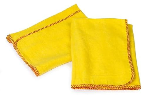 HOUSEGADS Lot de 4 chiffons de nettoyage Jumbo jaune 100 % coton de qualité supérieure, lavables et réutilisables, multi-usages, 35 x 45 cm