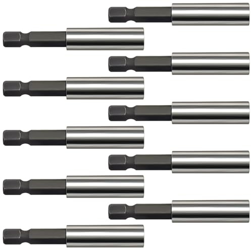 Shwdsy Porta Puntas Atornillador, 10 Piezas Portapuntas Magnético, 1/4 Pulgadas Adaptador Puntas Atornillador, 60 cm Portapuntas Taladro Eléctrico, para el Mantenimiento Máquinas y el Montaje Muebles