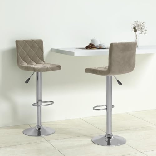 Frdhee Silla cosmética silla de comedor,Taburete de bar 2 piezas gris claro,Silla de comedor para cocina, bar en casa oficina