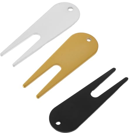 CORHAD Strumento la Riparazione delle Zolle da Golf 3 Pezzi in Metallo Impugnatura Ergonomica Forchetta Portatile per Manutenzione del Manto Erboso Kit Accessori per Marcatore Palline