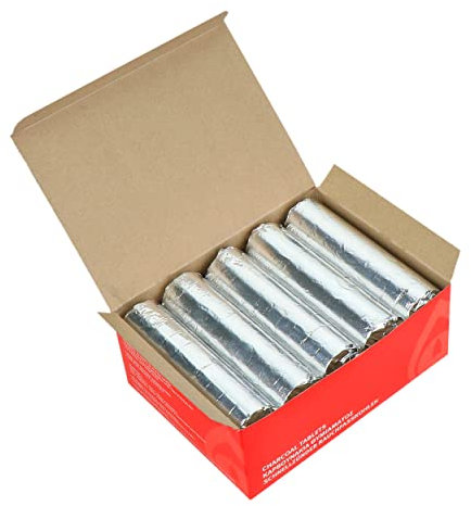 NKlaus 10 rollos de carbón de incienso Ø 40 mm, 100 tabletas de carbón natural de encendido rápido, carbón vegetal autoiluminado, encendedor rápido de Grecia 1119