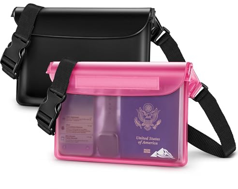 HEETA 2-Pack Waterproof Fanny Pack Pouch Dry Bag for Phone Passport Purse