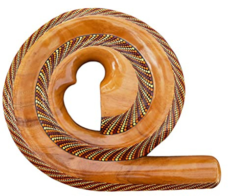 Spiral Voyage Didgeridoo I Round Mahogany Didge, Manuel, Peint à la main, Instrument Aboriginal (Red)