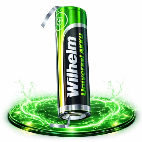 1 x AA Mignon AKKU LÖTFAHNE U-Form U Wilhelm Universal Batterien wideraufladbar 1,2 V HR6