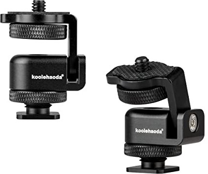 Koolehaoda Soporte de Monitor Cámara Soporte Montaje Zapata Flash Soporte Cold Shoe Mount Adapter Zapata con 1/4 Tornillo (2 pcs)