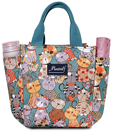 FANDARE Borsa Porta Pranzo Porta Pranzo Borsa da Picnic Borsa Pranzo borsetta da donna per Ufficio lavoro Scuola Viaggi Campeggio All'aperto Picnic(Gatto)