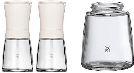 WMF Trend Mühlenset 2tlg, Salz- und Pfeffermühle unbefüllt, Glasbehälter & Ersatzglas für Gewürzmühle De Luxe, Trend, Ceramill Nature, Glas spülmaschinengeeignet