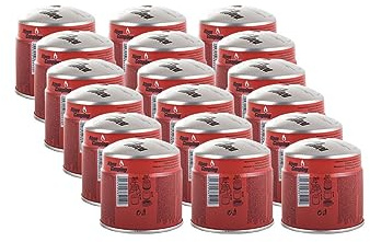 ALPEN CAMPING - Pack 18 Cartouches Gaz 190g Butane Propane Mix, Sécurité Stop Gaz Certifiée EN521, Recharge Universelle Perçable Type 200 pour Réchaud, Lampe à Souder & Camping