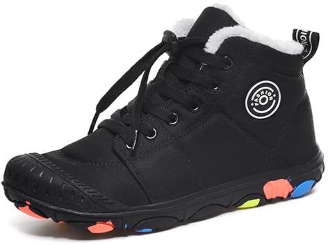 YUKTOPA Chaussures d'hiver pieds nus imperméables pour garçons et filles - Chaussures de trail imperméables - Doublure chaude - Chaussures d'hiver antidérapantes, schwarz., 39 EU