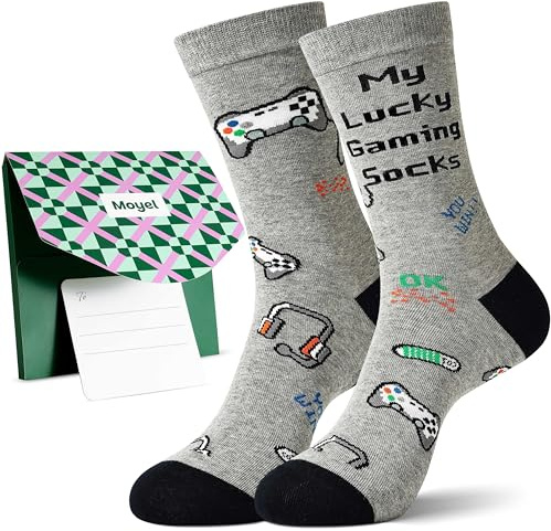 Moyel Gamer Gifts for Boys Gaming Socks 9-11 Mens Gifts for Christmas Teenage Boy Gifts Birthday Valentines Gift for Him Boyfriend Stocking Fillers for Boys Gaming Accessories
