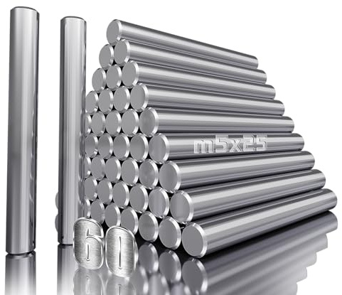 mawmuaw 60 stycken hyllstöd 5 mm golvstöd för hyllor 5 x 25 mm hyllpennor cylinderpennor metallpennor hyllor för pennor möbler skåp pysselprojekt