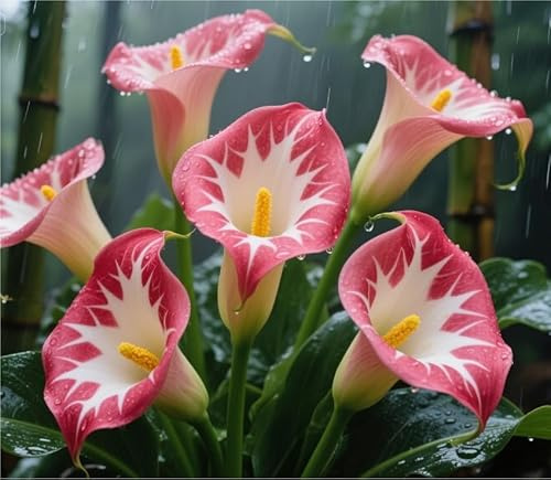 Raro Calla bulbi,Calla Lily pianta vera,Piante erbacee perenni,Decorazione del giardino, bulbi belli e sani(non fiori artificiali)-8 bulbi-D