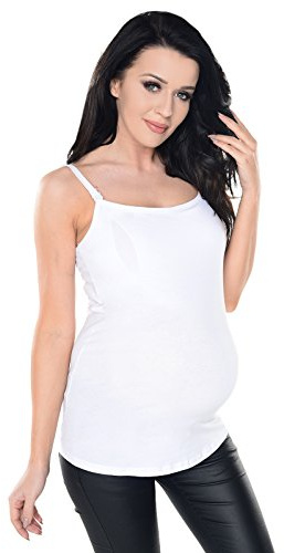 Purpless Maternity Pregnancy Nursing Cami Drop Down Clips Bust Support Camisole Vest Top Pregnant Breastfeeding Women 8028 (14, White)