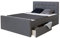 Homestyle4u Polsterbett 160x200 mit Bettkasten Kopfteil Lattenrost Bettgestell mit 2 Schubladen Anthrazit Gepolstertes Bett Grau