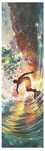Mnsruu Cooler Tanz Beim Surfen Auf Der Meereswelle Skateboard Griffband Sandpapier Griptape Rutschfestes Blasenfrei Blatt 1 Stück Longboard Aufkleber Scooter 22,9 x 83,8 cm