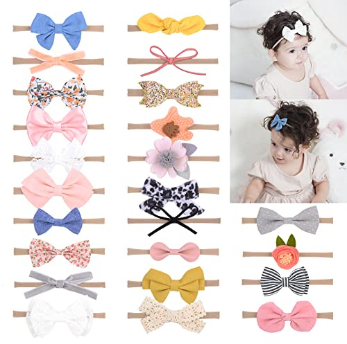 Dooboi 24pcs Baby Headbands Baby Girls Hair Bows Flower Headbands