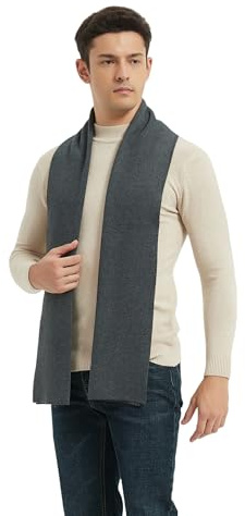 Glen Mila Men's Classic Winter Scarf Wool Scarves Extra Long Solid Color Plain Fashion Formal Soft Warm Scarf for Men Dad