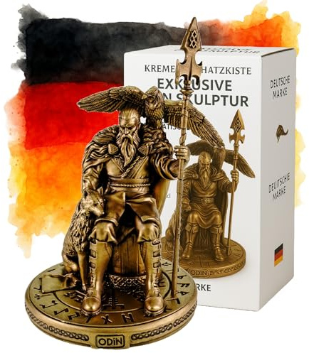 Kremers Schatzkiste Odin - Figura de alabastro de mitología nórdica (24 cm), color bronce