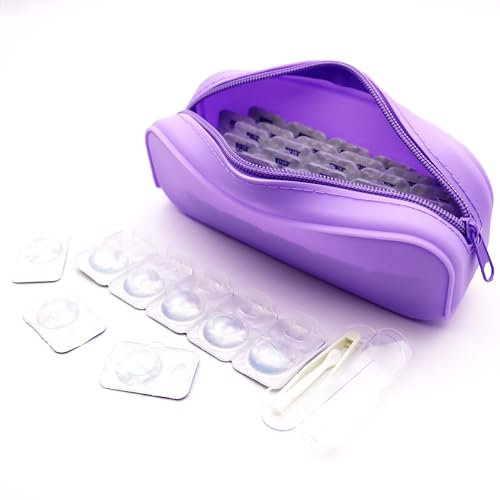 VORDRASSIL Contact Lens Case, Daily Contact Lens Organizer, Clear Plastic Box for All Brands, 70 Pieces Capacity