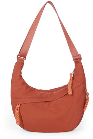 GSenhui Moon Bag Crossbody Bag Damen Groß Umhängetasche Nylon Bauchtasche Halfmoon Bag Halbmond Tasche Hobo Schultertasche für Reisen Arbeit Alltag Beige