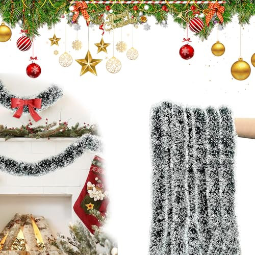 YongSral Guirnalda de Navidad, 5 Piezas 2M Guirnalda Navidad, Guirnalda Navideña, Guirnalda Abeto Navidad, Guirnalda Navidad Pino, Christmas Garland, Adecuado para Chimeneas, Escaleras y Puertas
